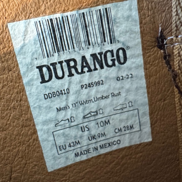 Durango Brown Western Boots with Decorative Stitching - Picture 5 of 6